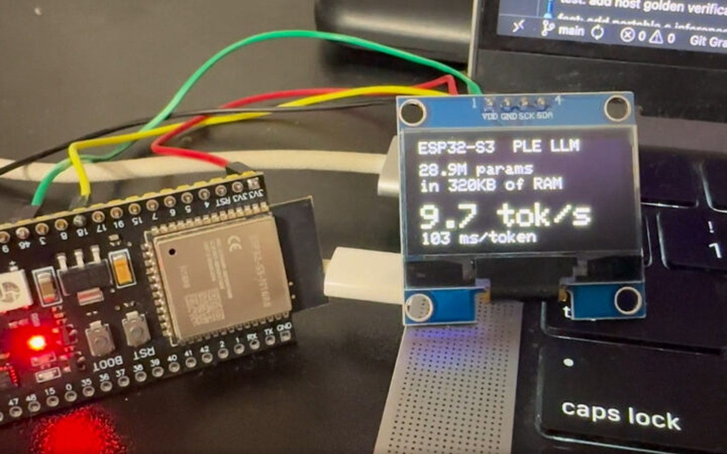 Article image for 28.9M-parameter LLM runs locally on ESP32-S3 at 9 tokens/s
