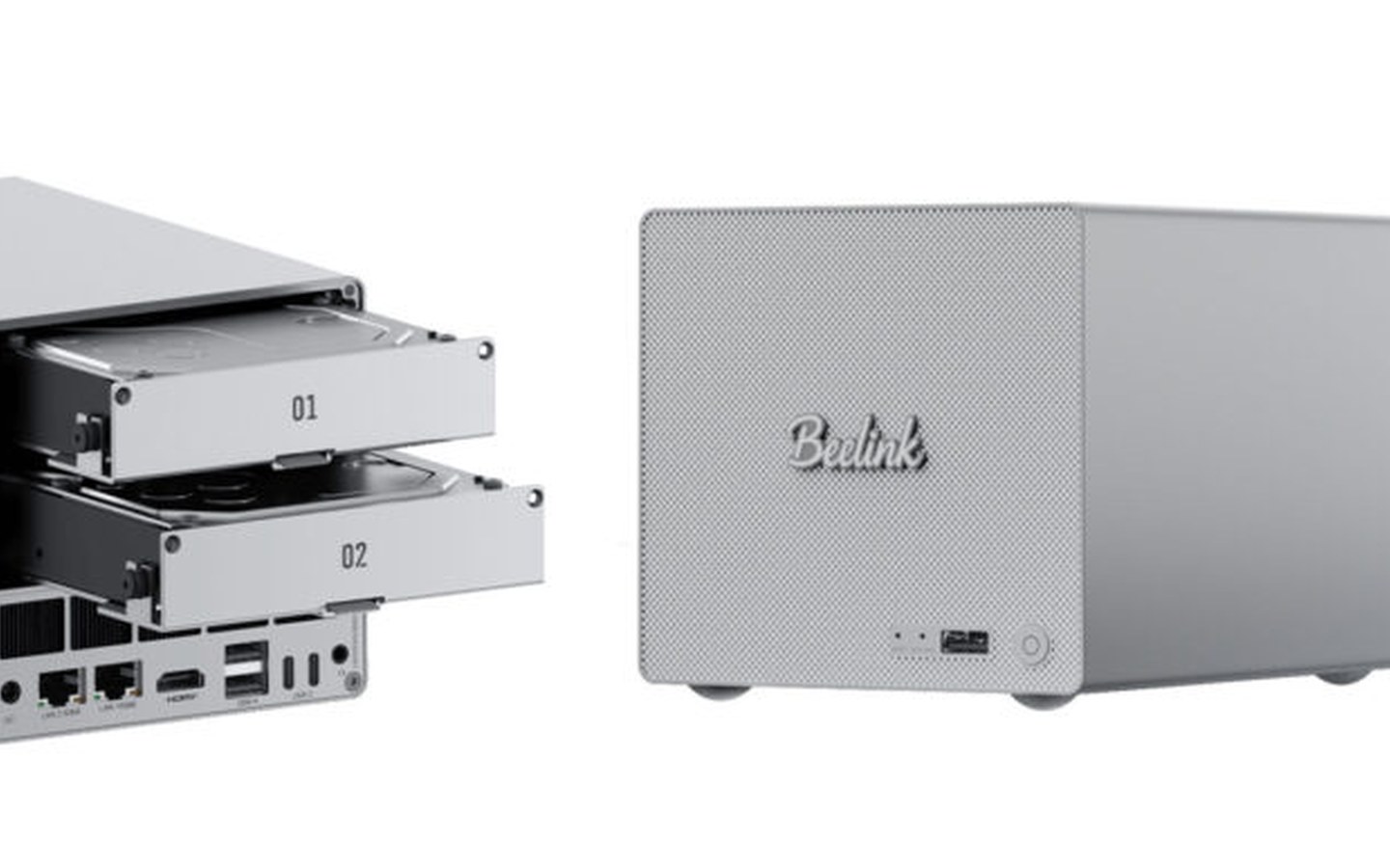 Article image for Beelink ME Pro 2-bay hybrid NAS gets Wildcat Lake treatment, gains 10GbE and Thunderbolt 4, loses a few M.2 slots