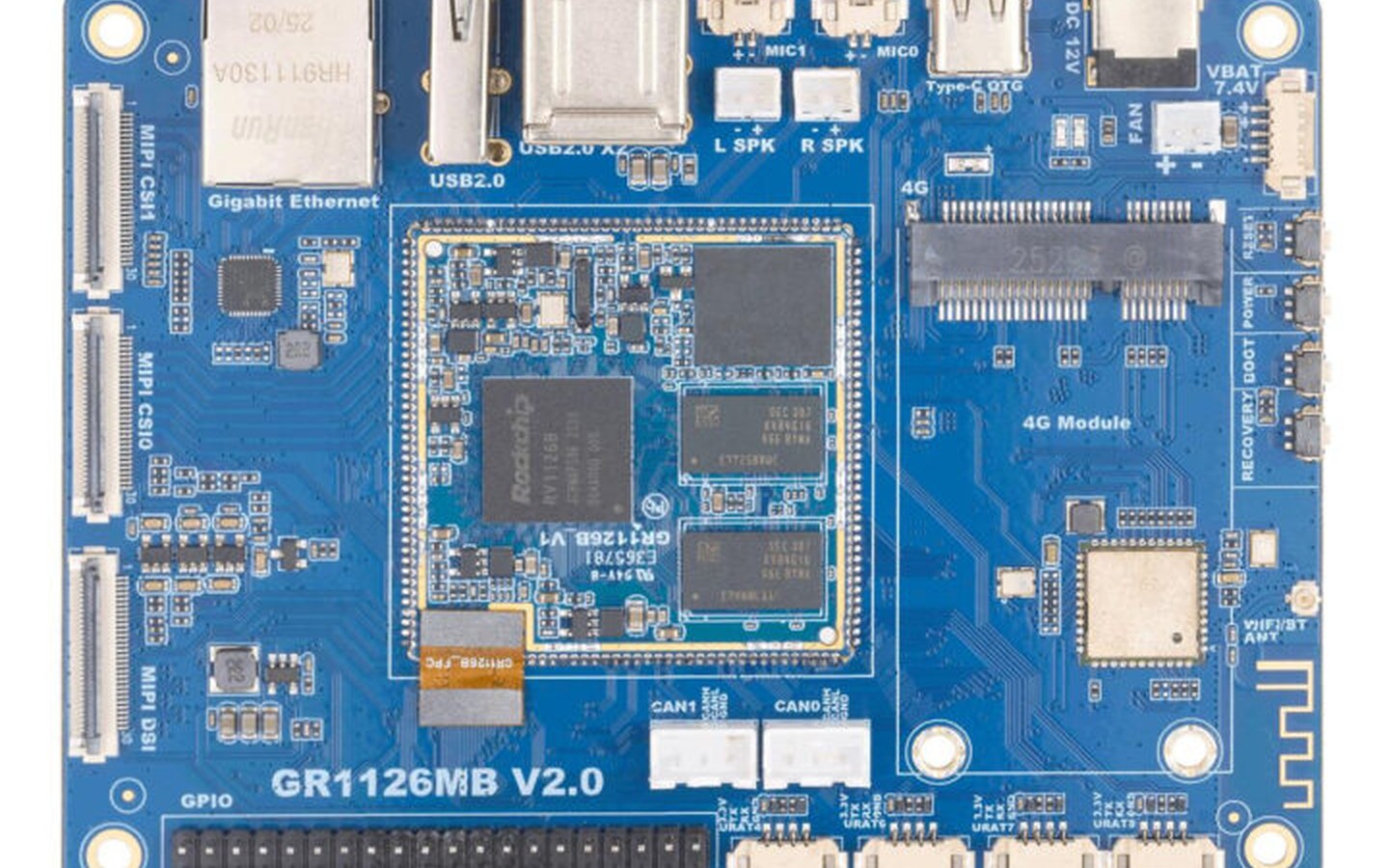 Article image for Graperain GR1126MB development board features solder-on 3 TOPS Rockchip RV1126B AI Vision module