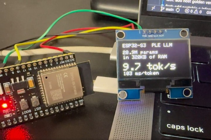 Article image for 28.9M-parameter LLM runs locally on ESP32-S3 at 9 tokens/s