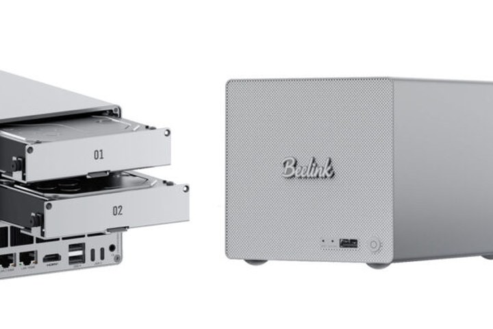 Article image for Beelink ME Pro 2-bay hybrid NAS gets Wildcat Lake treatment, gains 10GbE and Thunderbolt 4, loses a few M.2 slots